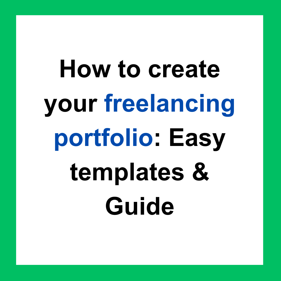 How to create your freelancing portfolio by shivaanibansal